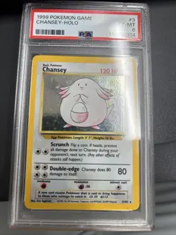 1999 Pokemon Card Chansey Holo PSA 6 Graded EX-MT #3 - Image 1