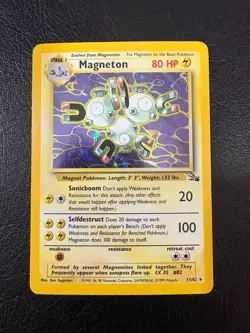 Pokemon WOTC 1999 Fossil Base Set Magneton Holo Rare Vintage Pokemon Card - Image 1
