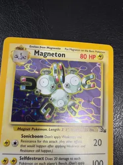 Pokemon WOTC 1999 Fossil Base Set Magneton Holo Rare Vintage Pokemon Card - Image 2