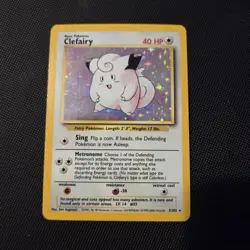 Pokemon Card - Clefairy 5/102 4th Print Base Set 1999-2000 WOTC Holo - NM/EX - Image 1