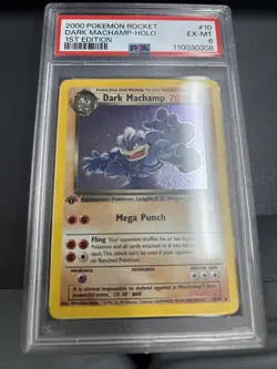 2000 Pokemon Rocket Dark Machamp Holo 1st Edition Card #10 PSA 6 - Image 1