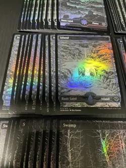 MTG Crimson Vow Eternal Night Basic Lands 100 FOIL Full Art Magic ENGLISH - Image 4