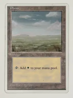Magic MTG - Plains (Even) - Alternate 4th Fourth Edition Glossy - MP - Image 3