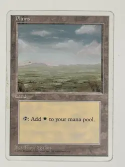 Magic MTG - Plains (Even) - Alternate 4th Fourth Edition Glossy - MP - Image 4
