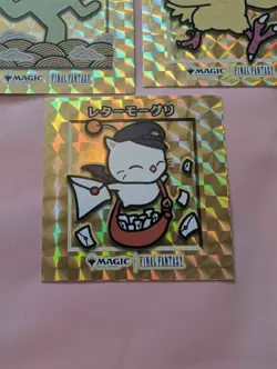 3 MTG Final Fantasy JAPAN EXCLUSIVE Chibi Gold Stickers - Chocobo Moogle Cactaur - Image 5