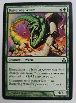 MTG Magic The Gathering Card Battering Wurm Creature Wurm Green Guildpact - Image 1