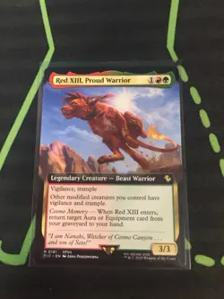 MTG Magic The Gathering Red XIII, Proud Warrior FIC Rare Ext Art Final Fantasy - Image 1