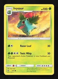 Ivysaur 2/73 NM Shining Legends English Pokemon Card TCG - Image 1