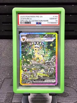 2025 POKEMON PRE EN-PRISMATIC EVOLUTIONS #144 LEAFEON EX PSA 10 - Image 1
