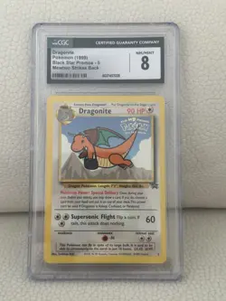 1999 Pokemon Wotc Blackstar Promo #5 DRAGONITE CGC 8 Movie TCG - Image 1