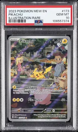 2023 POKEMON MEW EN-151 ILLUSTRATION RARE #173 PIKACHU PSA 10 - Image 1
