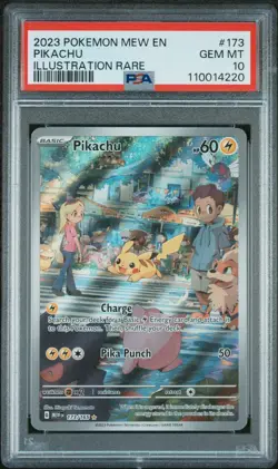2023 POKEMON MEW EN-151 ILLUSTRATION RARE #173 PIKACHU PSA 10 - Image 1