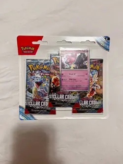 Pokemon Scarlet & Violet Stellar Crown 3-Pack Booster Blister New Sealed - Image 1