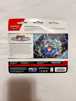 Pokemon Scarlet & Violet Stellar Crown 3-Pack Booster Blister New Sealed - Image 2