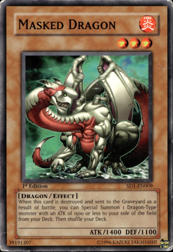 Masked Dragon - 1st Edition SD1-EN009 - HP - YuGiOh - Image 1