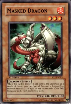 Masked Dragon - 1st Edition SD1-EN009 - MP - YuGiOh - Image 1