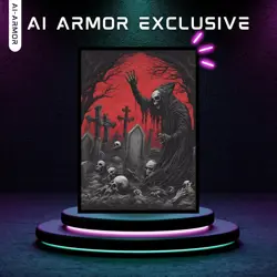 (Red/Black Necromancer) - 100ct Matte TCG/MTG Art Card Sleeves Regular, Multi - Image 2