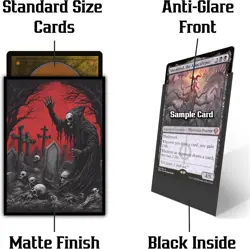 (Red/Black Necromancer) - 100ct Matte TCG/MTG Art Card Sleeves Regular, Multi - Image 3