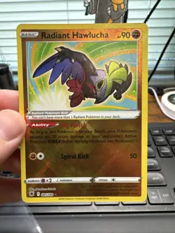 Pokemon TCG Radiant Hawlucha Holo Card 081/189 Astral Radiance - Image 1