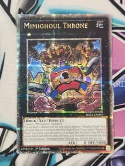 Mimighoul Throne Quarter Century Secret Rare Mint Yu-Gi-Oh! Card ROTA-EN094 - Image 1