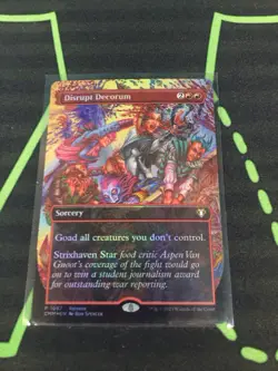 MTG Magic The Gathering Disrupt Decorum Foil Rare Borderless Promo Red - Image 1