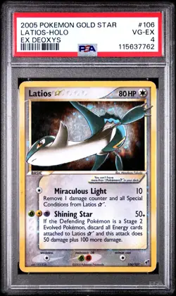 2005 POKEMON EX DEOXYS GOLD STAR #106 LATIOS-HOLO PSA 4 - Image 1