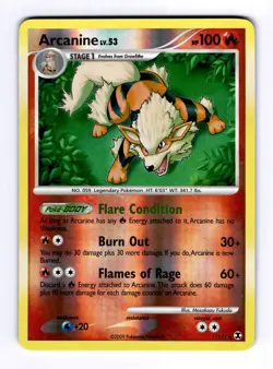 Arcanine Rising Rivals #1 (2009) Reverse Holo NM Pokemon - Image 1