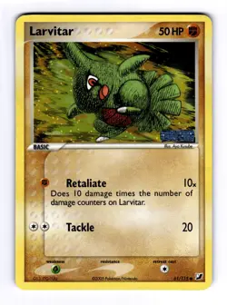 Larvitar Unseen Forces #61 (2005) Common Reverse Holo NM Pokemon - Image 1