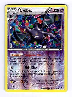 Crobat XY - Phantom Forces #33 (2014) Rare Reverse Holo NM Pokemon - Image 1