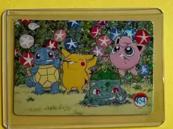 SQUIRTLE PIKACHU BULBASAUR JIGGLYPUFF Pokemon Vending Prism Sticker RARE NM Foil - Image 1