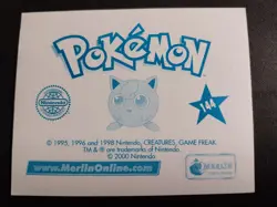 2000 Merlin Pokemon Series 2 Squirtle #144 Shiny Holo Sticker Legendary Vintage - Image 2