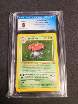 Pokemon Jungle 15/64 Vileplume 1999 Holo Rare Grass CGC 8 NM/MINT - Image 1