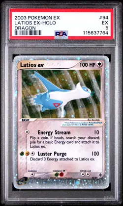 2003 POKEMON EX DRAGON #94 LATIOS EX-HOLO PSA 5 - Image 1