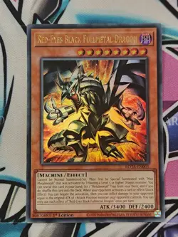 YUGIOH RED-EYES BLACK FULLMETAL DRAGON ULTRA RARE NM ROTA-EN005 - Image 1