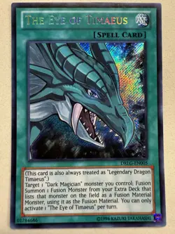 | Yugioh The Eye of Timaeus DRLG-EN005 Secret Rare Dragons Of Legend NM/VLP | - Image 1