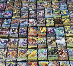 Pokemon Card Lot 100 Official TCG Cards Ultra Rare Included EX GX V MEGA + HOLOS - Image 4