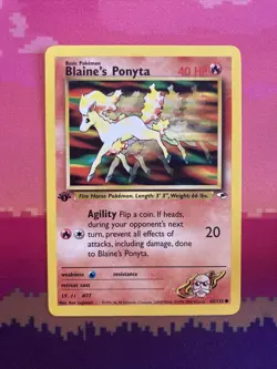 Pokemon Card Blaine's Ponyta Gym Heroes 1st Edition Common 63/132 Near Mint - Image 1