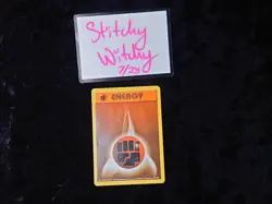 Fighting Energy Base Set (Shadowless) Regular Pokemon Energy Card Mod Played - Image 3