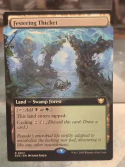 R 0041 Festering Thicket COMMANDER EXTENDED ART Rare Edge of Eternities MTG Card - Image 1