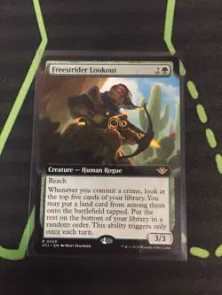 MTG Magic The Gathering Freestrider Lookout OTJ Rare Ext Art Rogue Green - Image 1