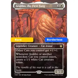 MTG Arahbo, the First Fang Foundations Rare Legendary Creature - Cat Avatar NM - Image 1