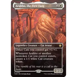 MTG Arahbo, the First Fang Foundations Rare Legendary Creature - Cat Avatar NM - Image 2