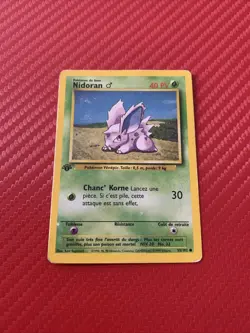 Carte Pokemon Nidoran 55/102 Edition 1 Set de Base Wizards FR - Image 1