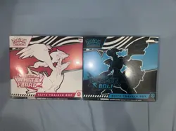 Pokemon Scarlet & Violet Black Bolt and White Flare ETB Sealed IN HAND (2 TOTAL) - Image 1