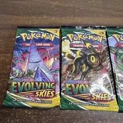 Evolving Skies Pokemon TCG Booster Packs Art Set (4 Packs) Factory Sealed - Image 2
