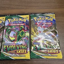 Evolving Skies Pokemon TCG Booster Packs Art Set (4 Packs) Factory Sealed - Image 3