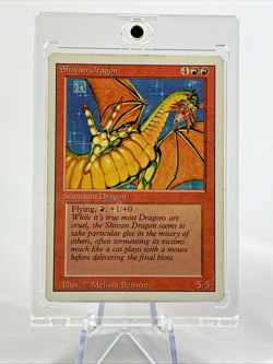 REVISED - Shivan Dragon - Played MTG Magic the Gathering Card Magnetic Holder - Image 1