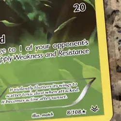 Dustox 8/108 Rare Pokemon XY: Roaring Skies TCG CARD - Image 3
