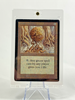 BETA - Wooden Sphere - Played MTG Magic the Gathering Card in Magnetic Holder - Image 1