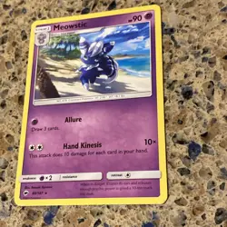 POKEMON Meowstic 60/147 Rare - Sun & Moon Burning Shadows Card TCG - Image 1